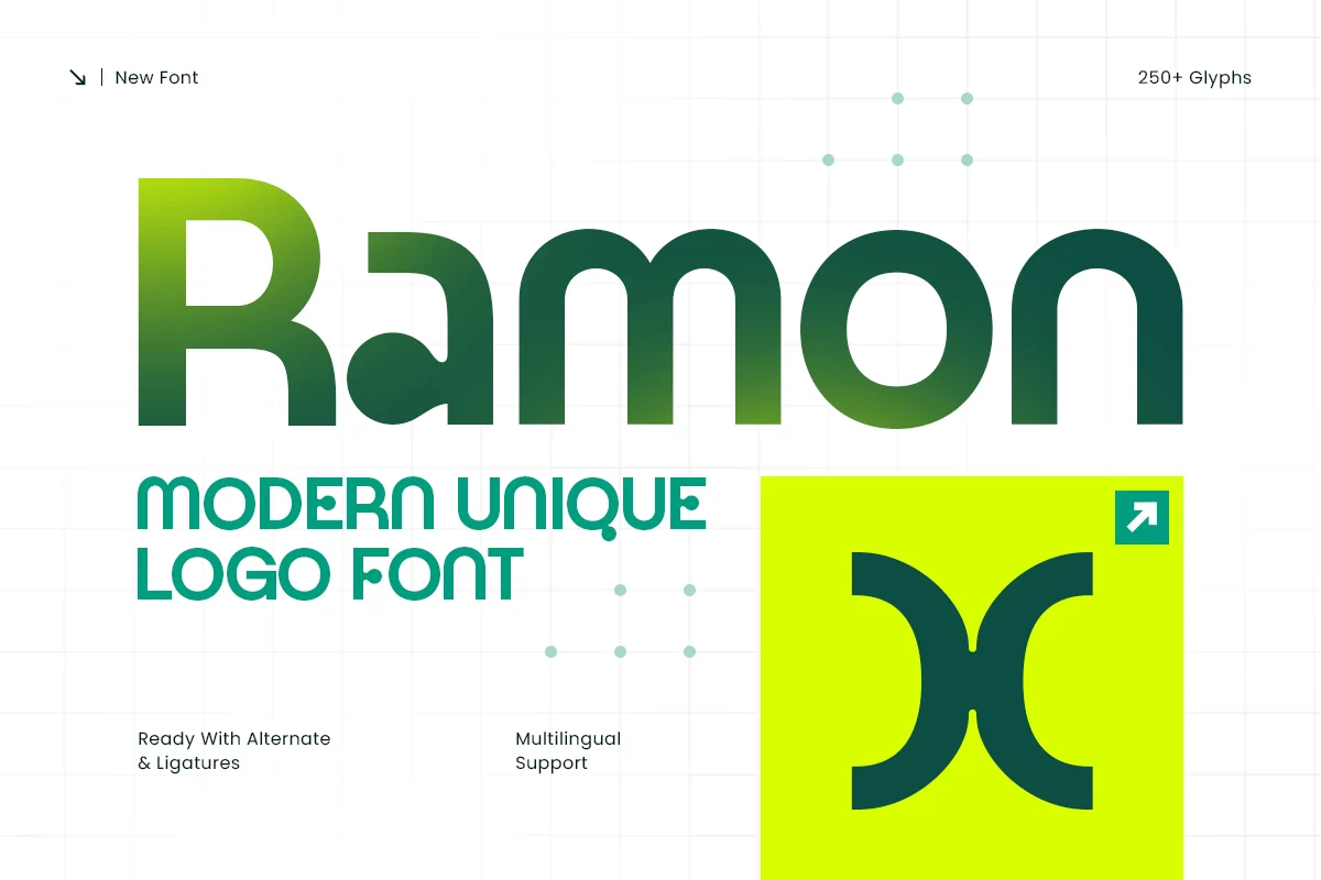 Ramon – Modern Unique Logo Font font preview