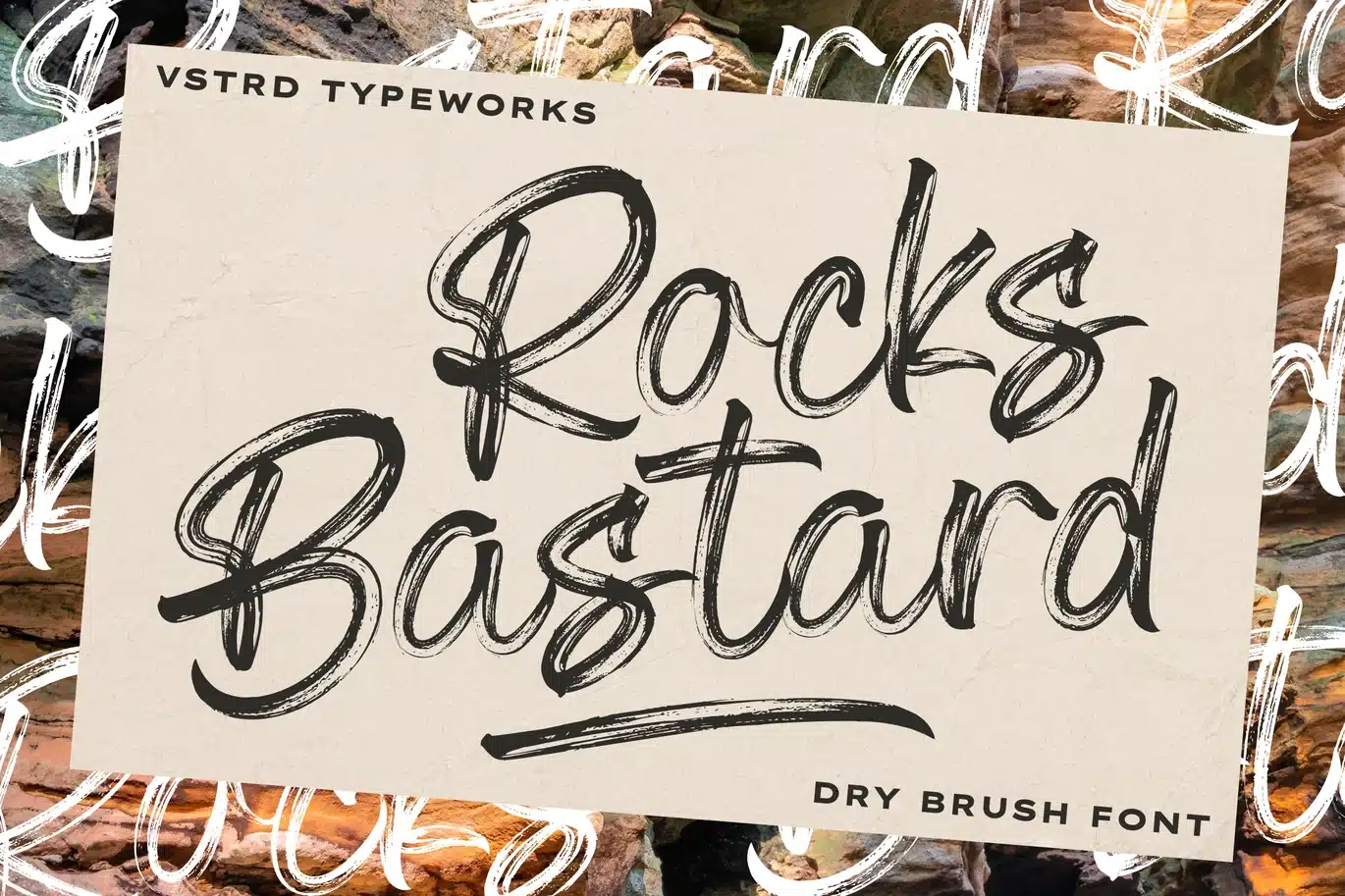 Rocks Bastard – Dry Brush Font font preview