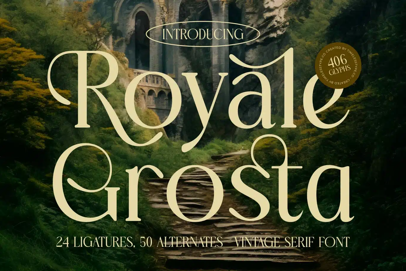 Royale Grosta – Vintage Serif Font font preview