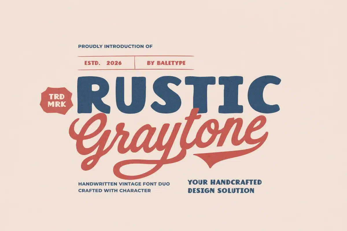 Rustic Graytone – Vintage Font Duo font preview