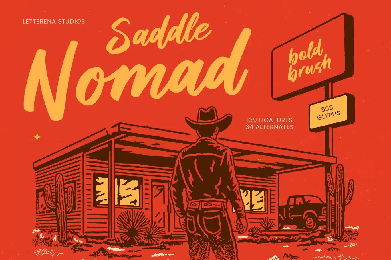 Saddle Nomad – Bold Brush Font font preview