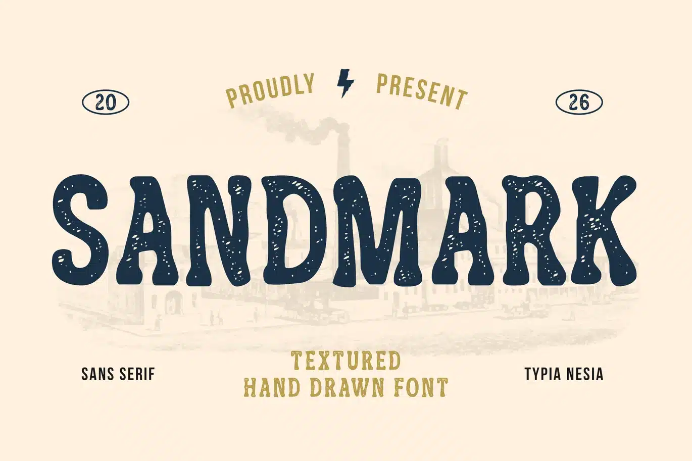 Sandmak – Rough Textured Vintage Hand Drawn Font font preview