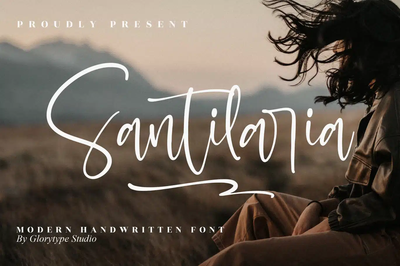 Santilaria Modern Handwritten Font font preview
