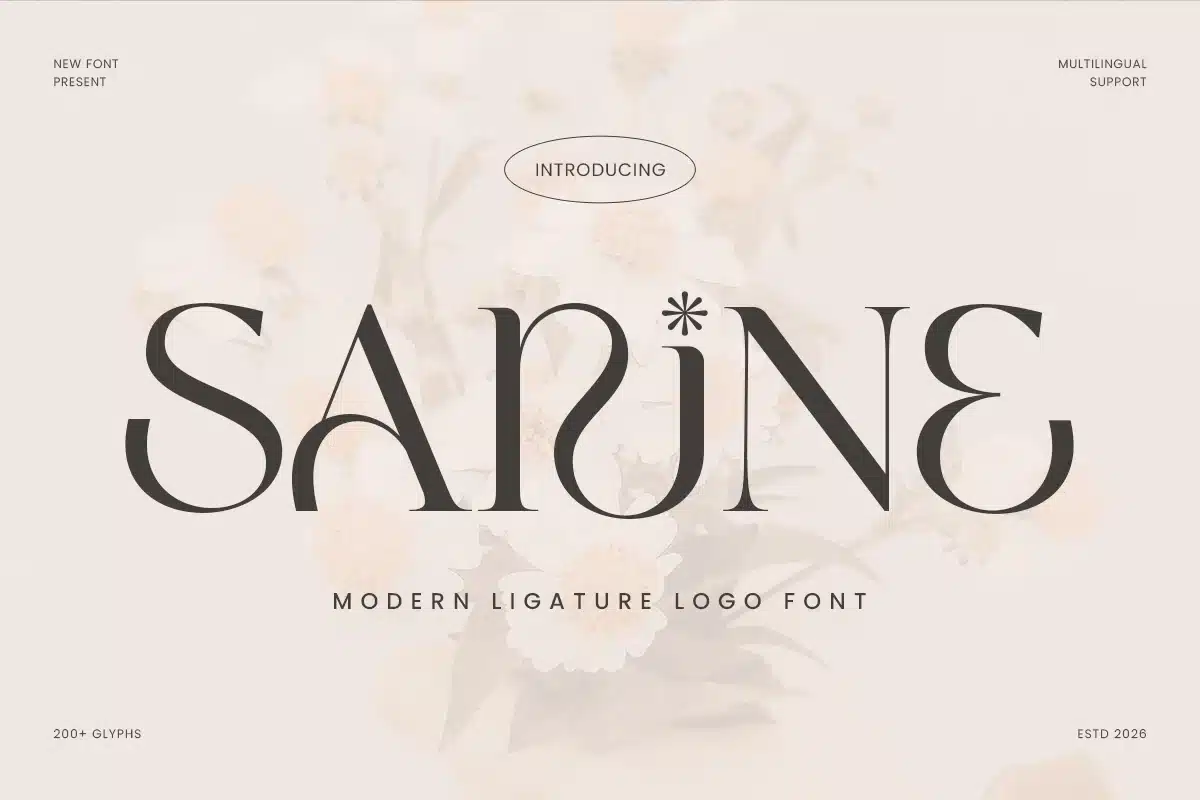Sarine – Modern Classy Ligature Logo Font font preview