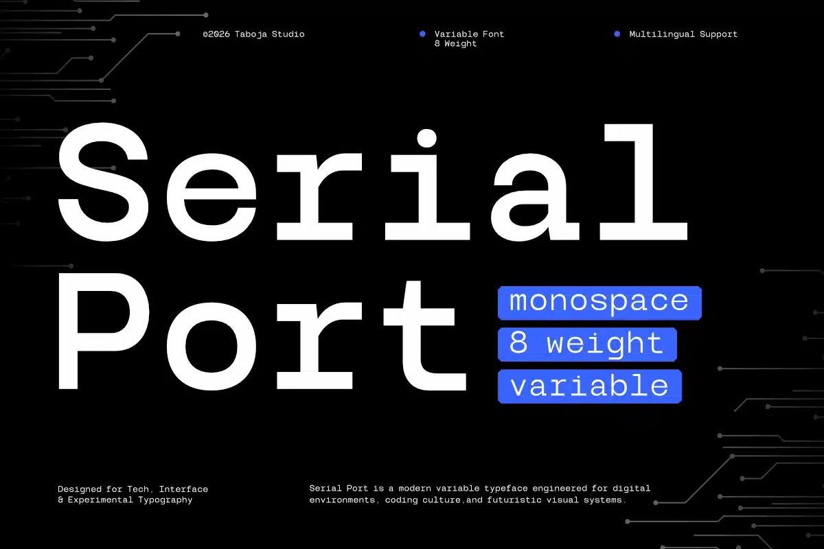 Serial Port Modern Grid Perfect Monospace Font font preview