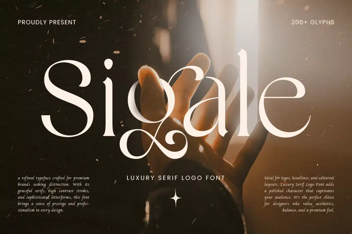 Sigale – Modern Display Serif Logo Font font preview