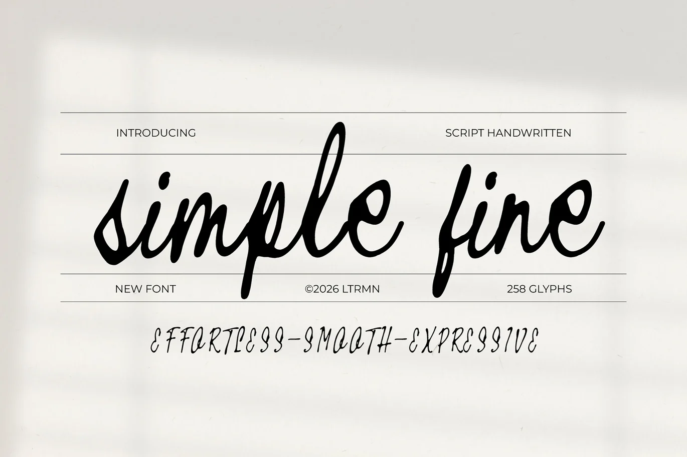 Simple Fine – Script Handwritten Font font preview