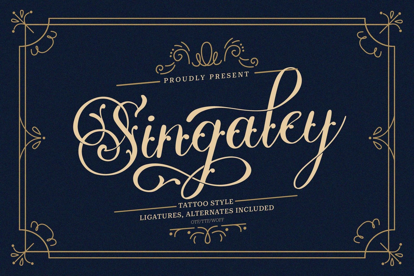 Singaley | Tattoo Style Font font preview