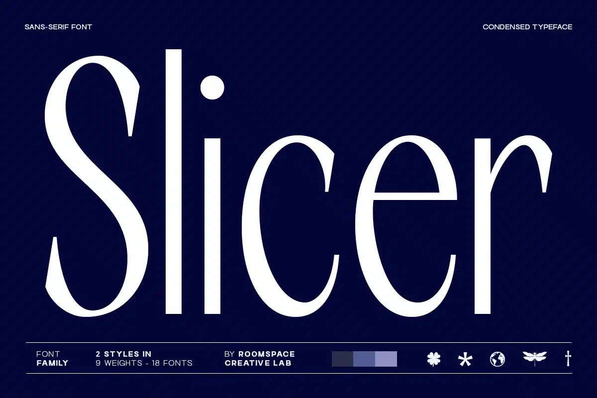 Slicer – Condensed Sans Serif Family Font font preview