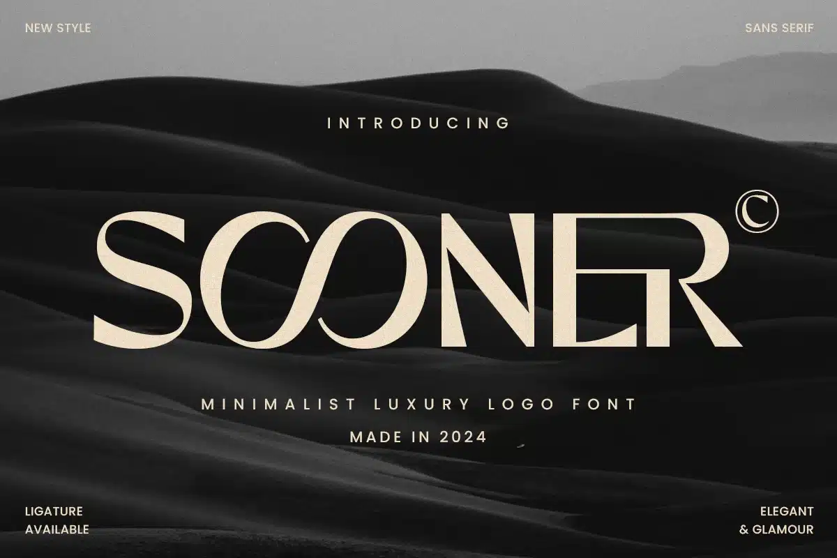 Sooner – Minimalist Luxury Logo Font font preview