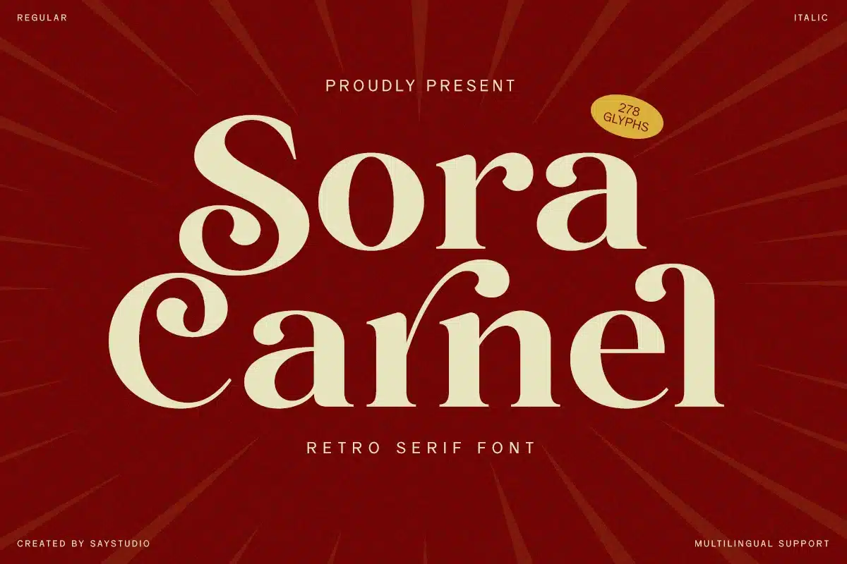 Sora Carnel – Retro Serif Typeface Font font preview
