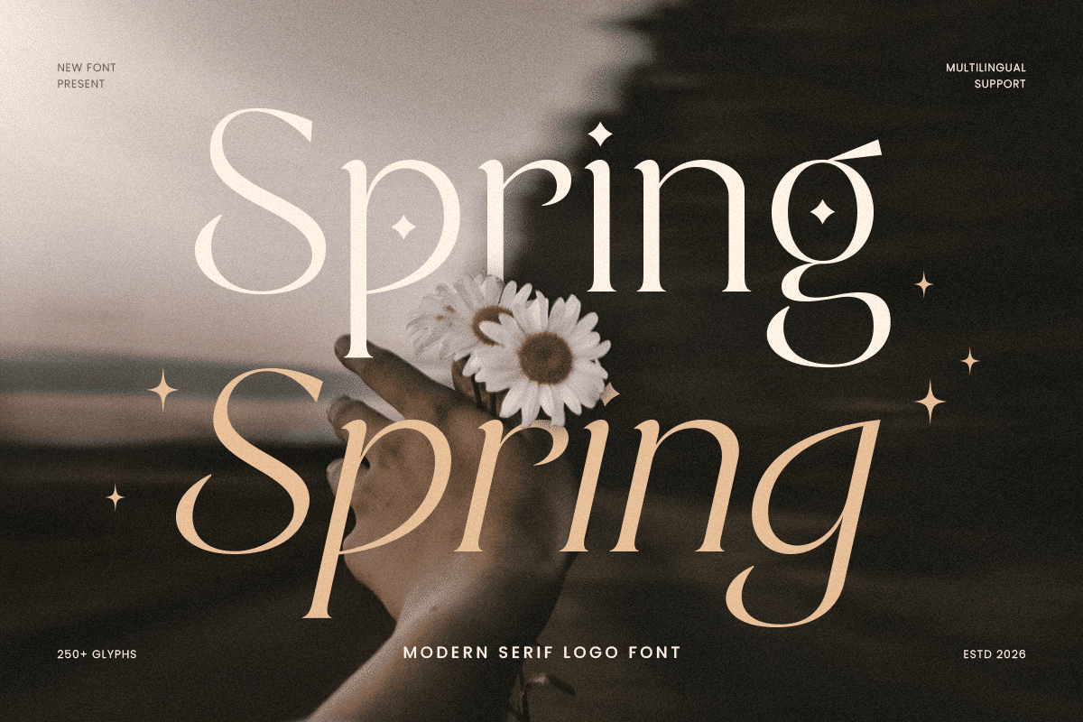 Spring – Modern Editorial Logo Font font preview