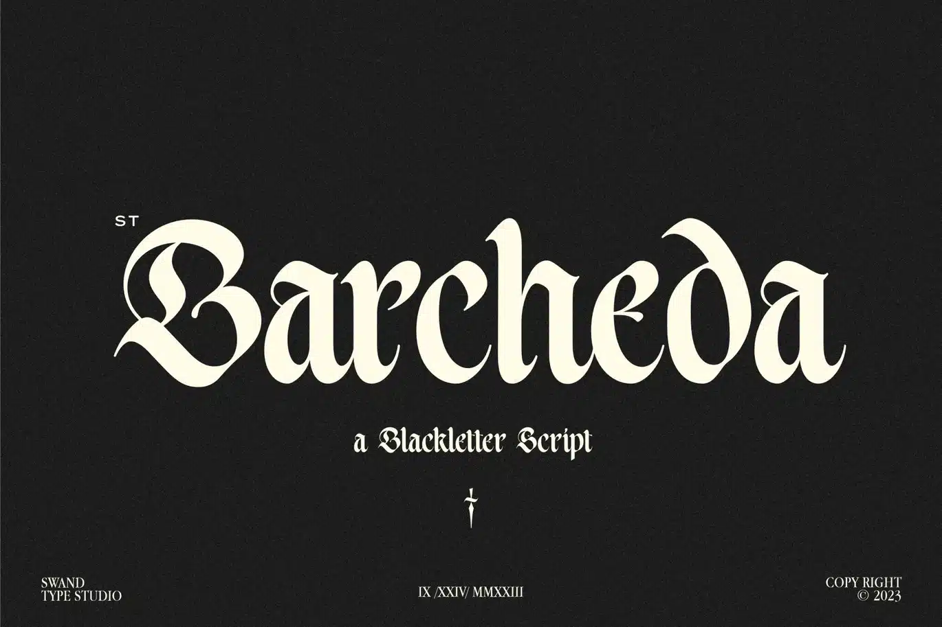 ST Barcheda – Blackletter Script Font font preview
