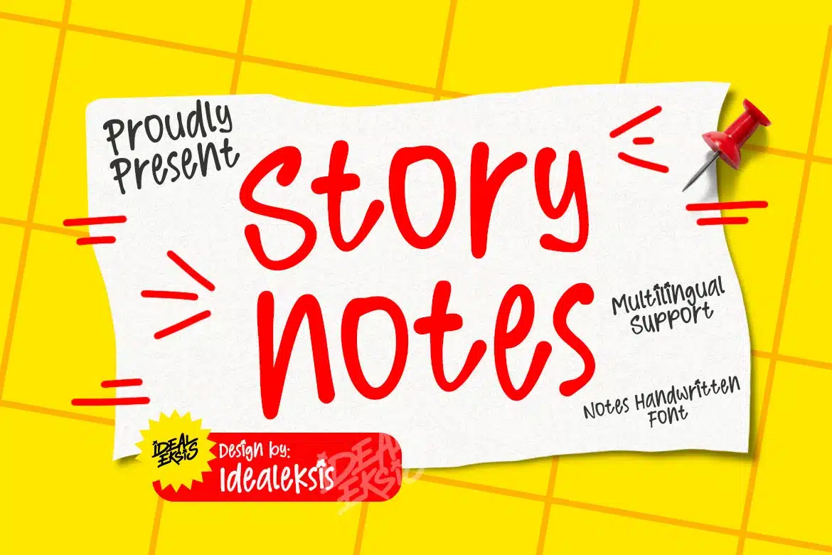 Story Notes – Notes Handwritten Font font preview