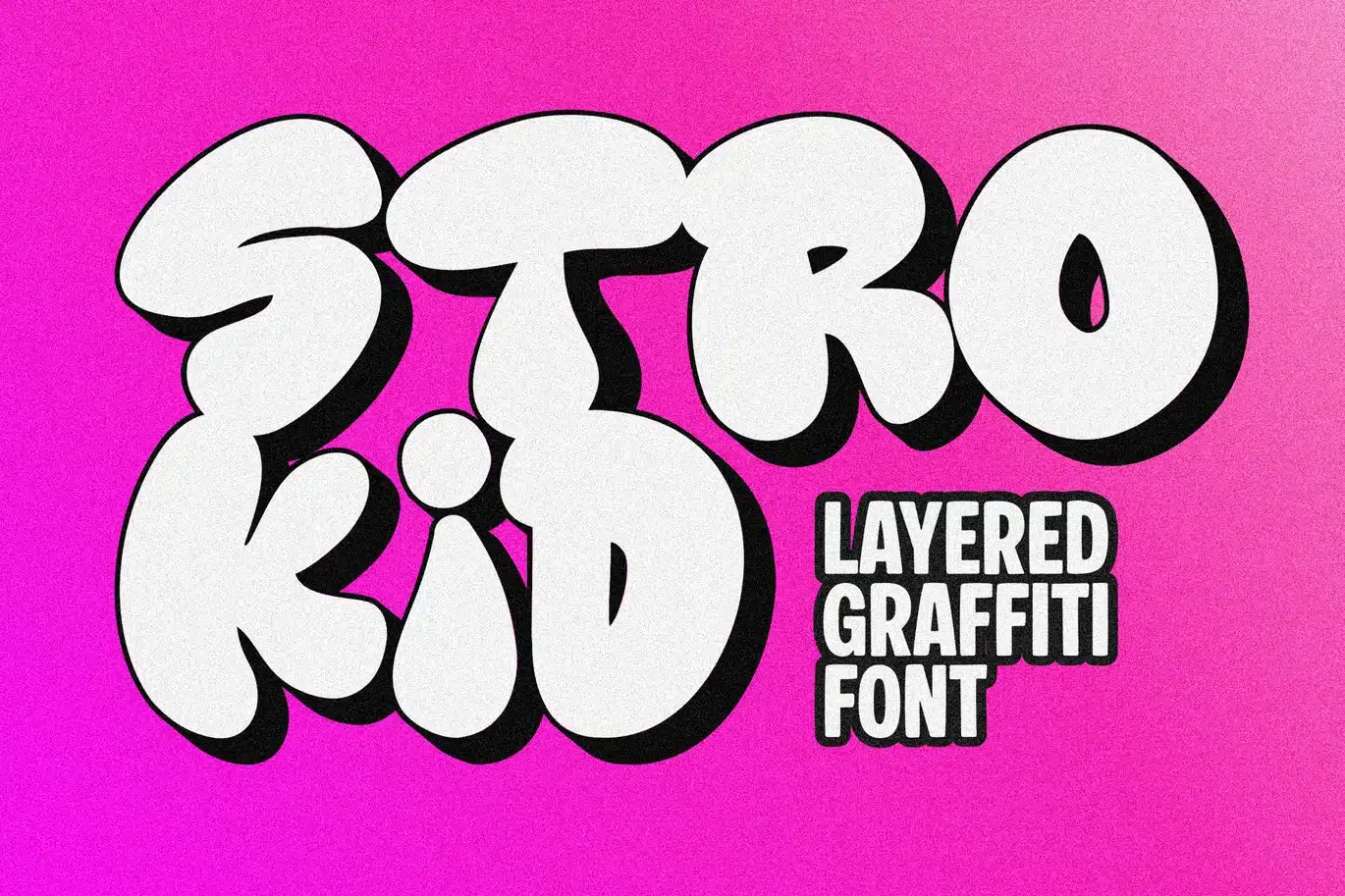 Strokid – 3d Graffiti Font font preview