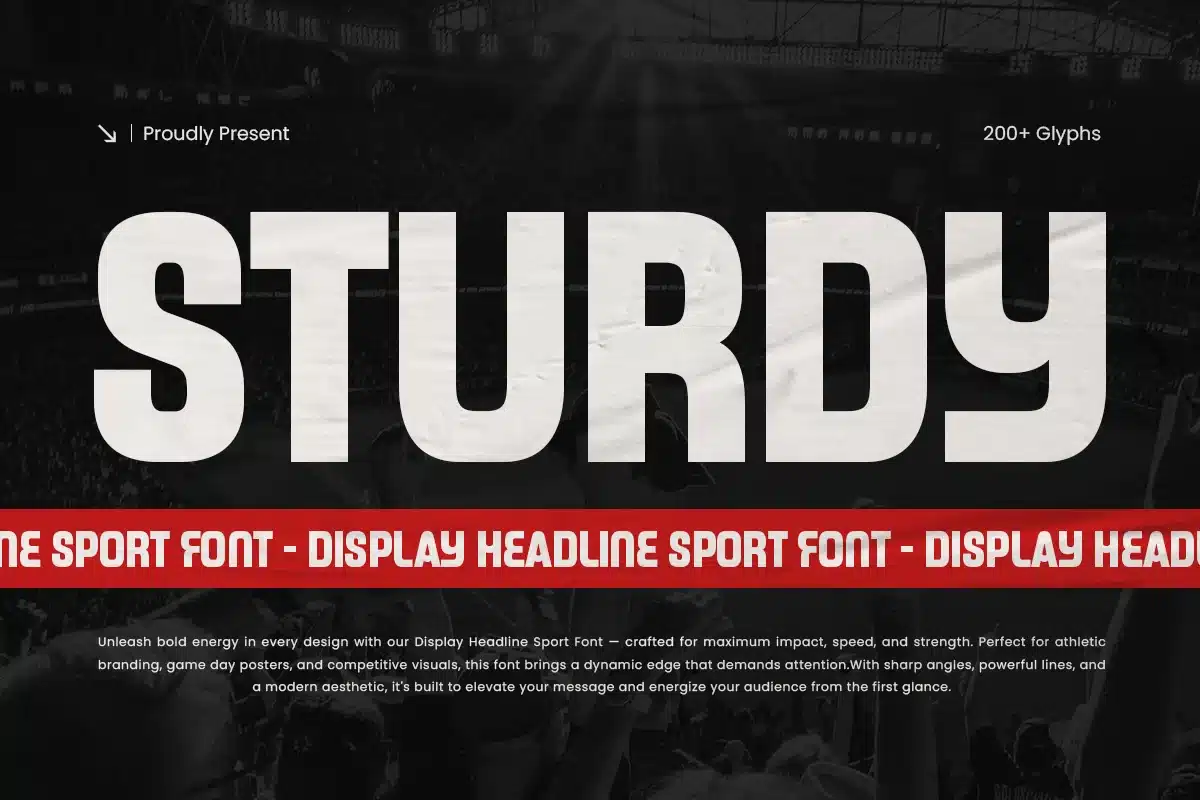 Sturdy – Display Headline Sport Font font preview