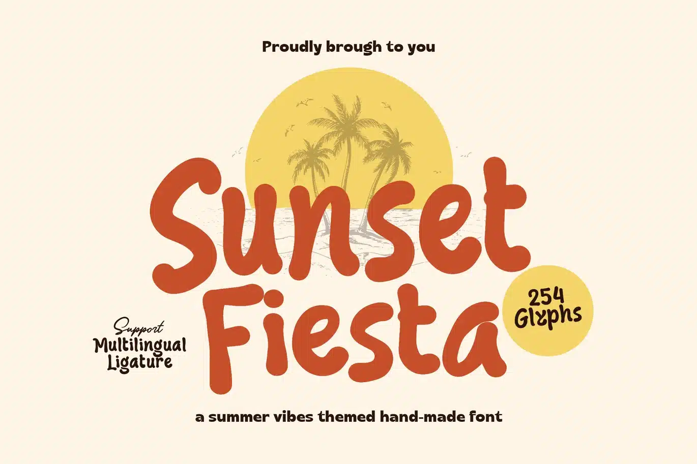 Sunset Fiesta – Retro Summer Display Font font preview