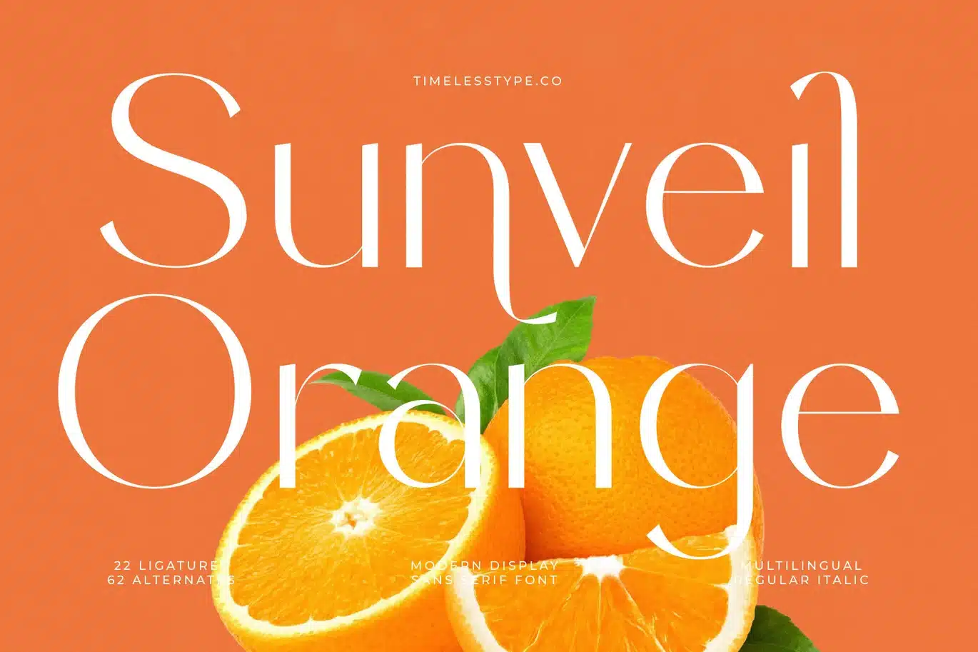 Sunveil Orange – Modern Display Sans Serif Font font preview