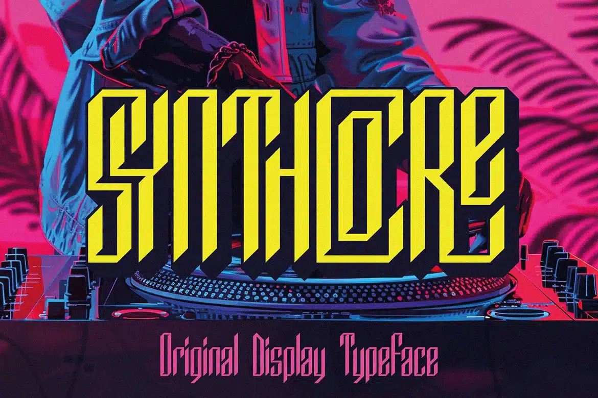 Synthcore – Fututristic Display Font font preview