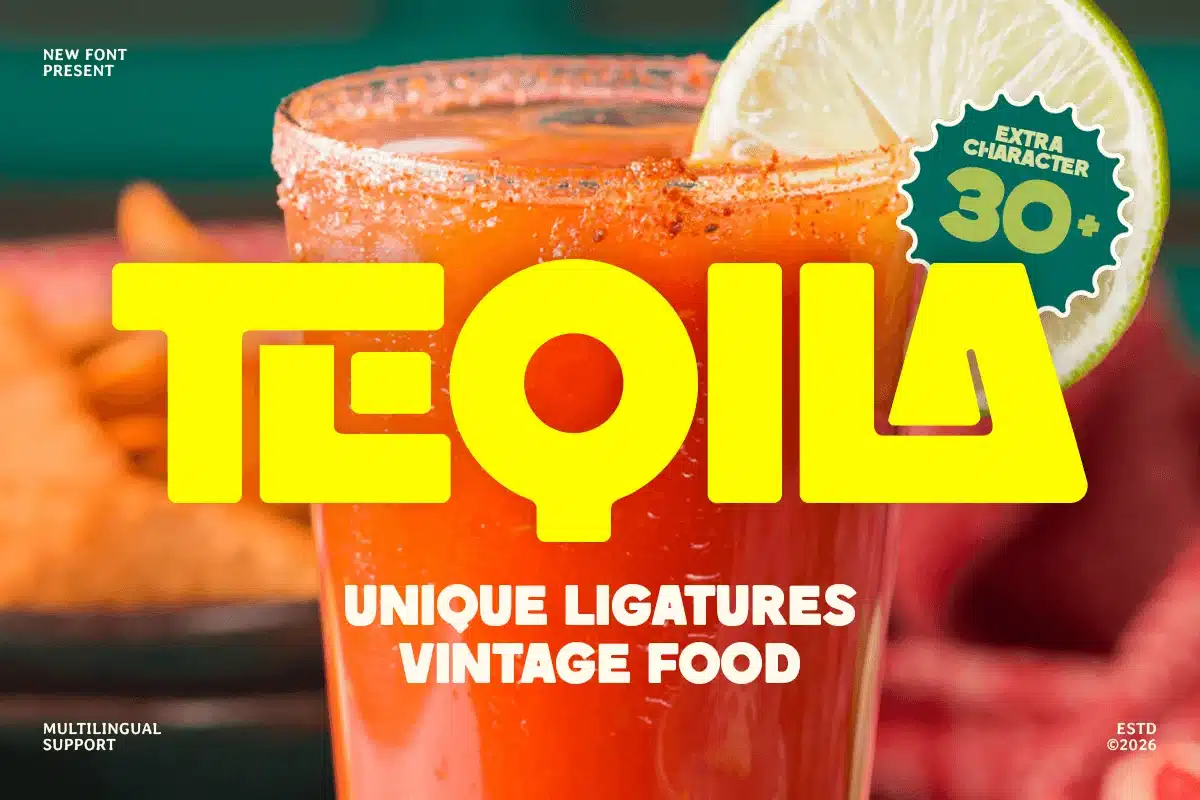 Teqila – Food Retro Bold Font font preview