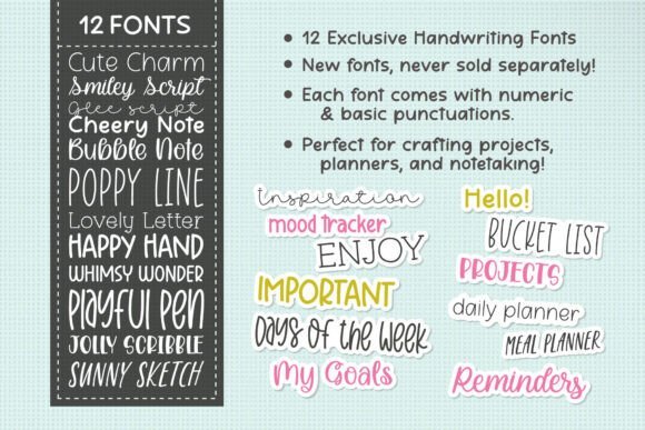 The Cute Handwriting Bundle Font font preview