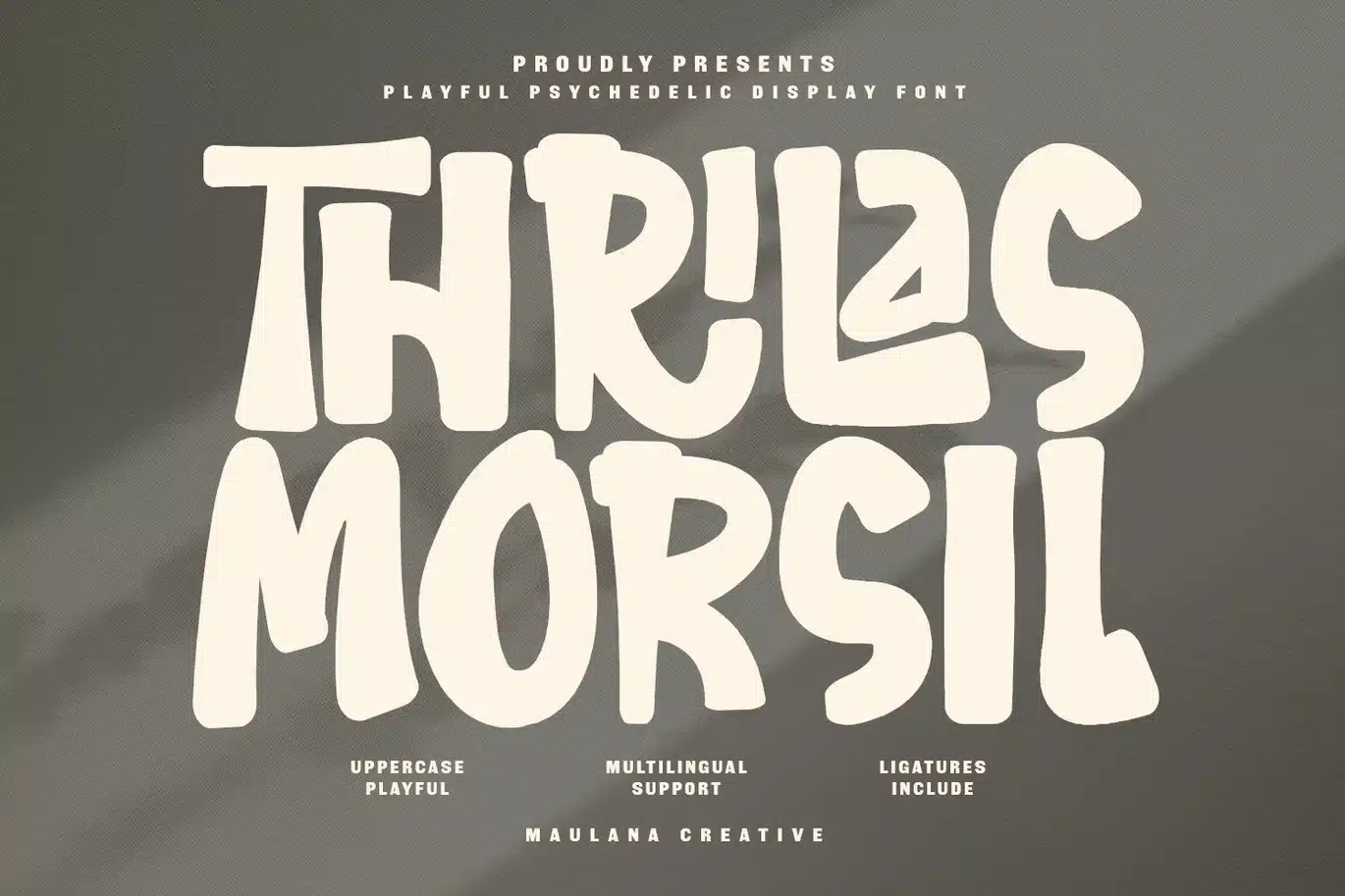 Thrilas Morsil Playful Psychedelic Display Font font preview