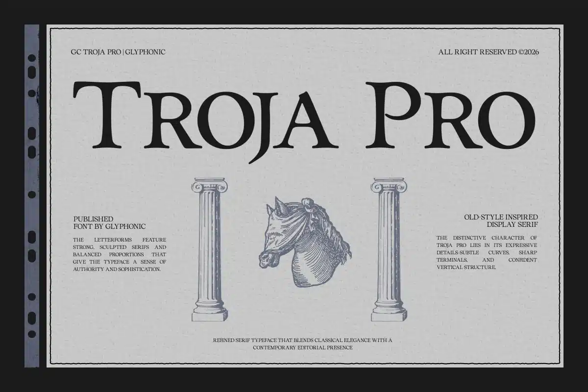 Troja Pro – Classic Retro Serif Font font preview