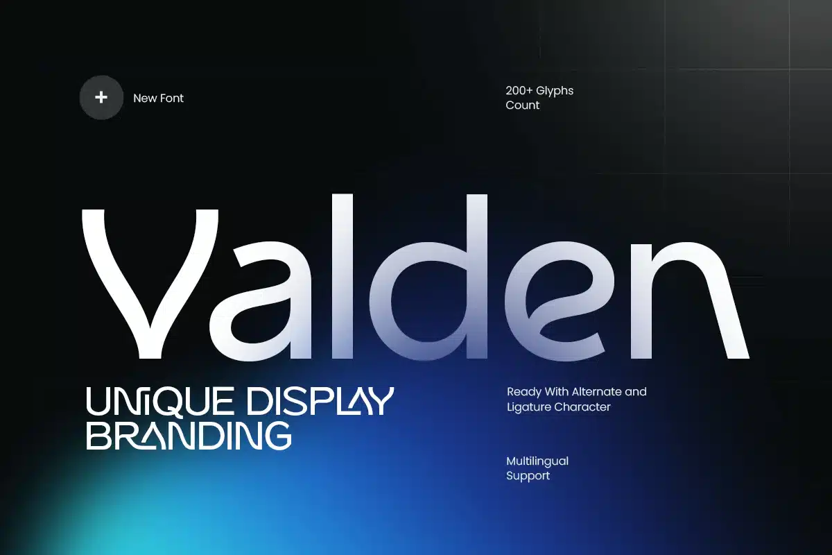 Valden – Unique Display Logo Branding Font font preview