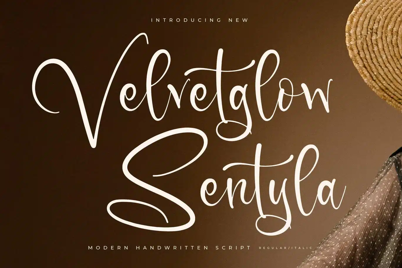 Velvetglow Sentyla Modern Handwritten Script Font font preview