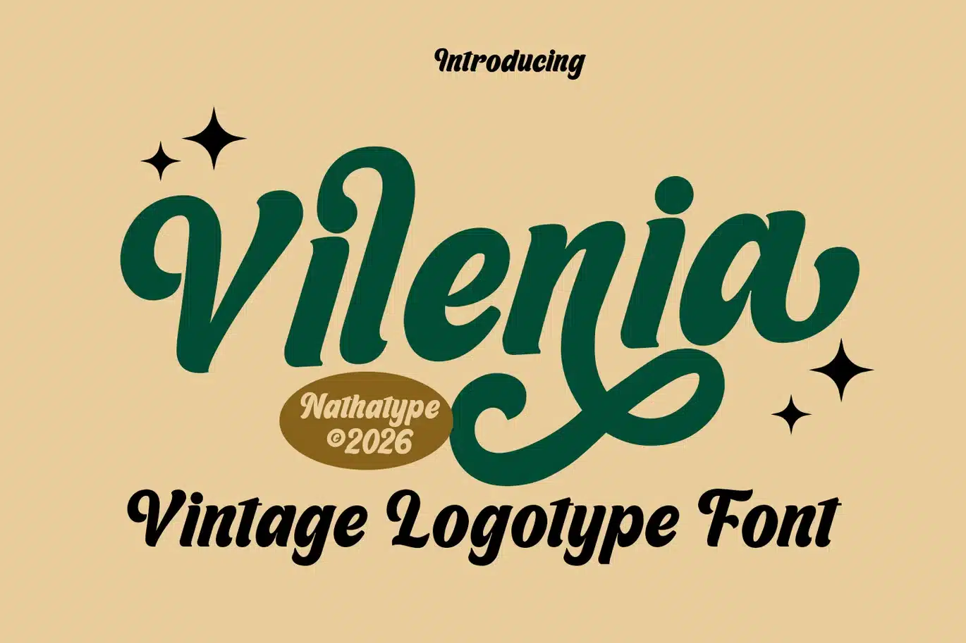Vilenia – Vintage Logotype Font font preview