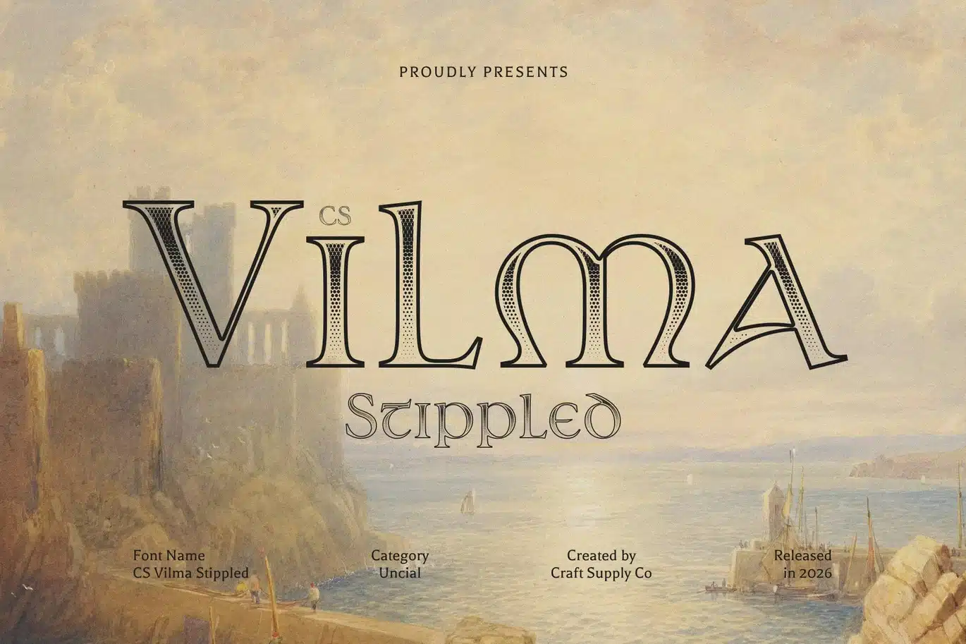 Vilma Stippled Font font preview