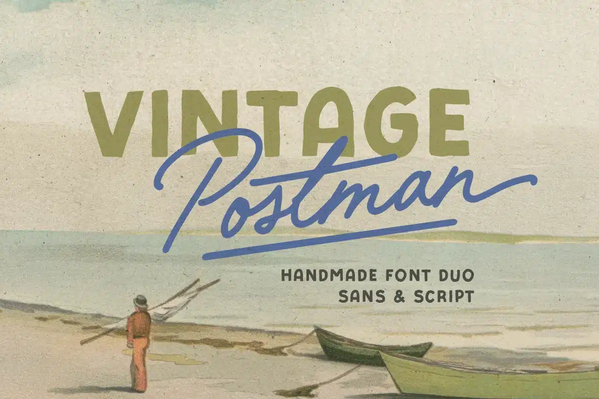 Vintage Postman – Handmade Font Duo font preview