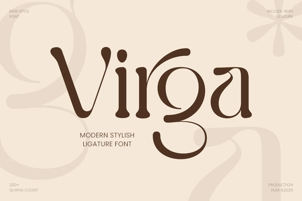 Virga – Modern Stylish Ligature Font font preview