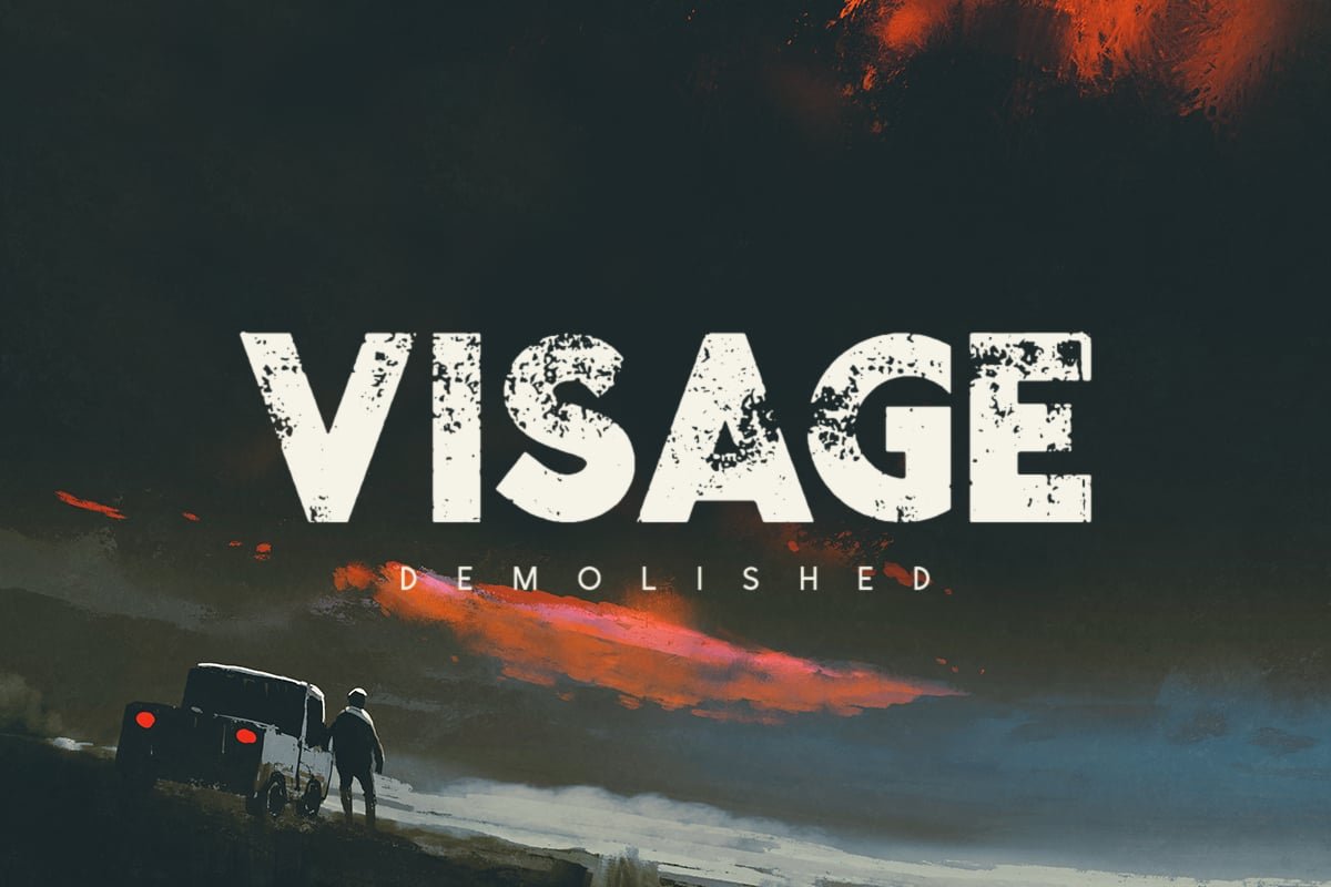 Visage Demolished Font font preview