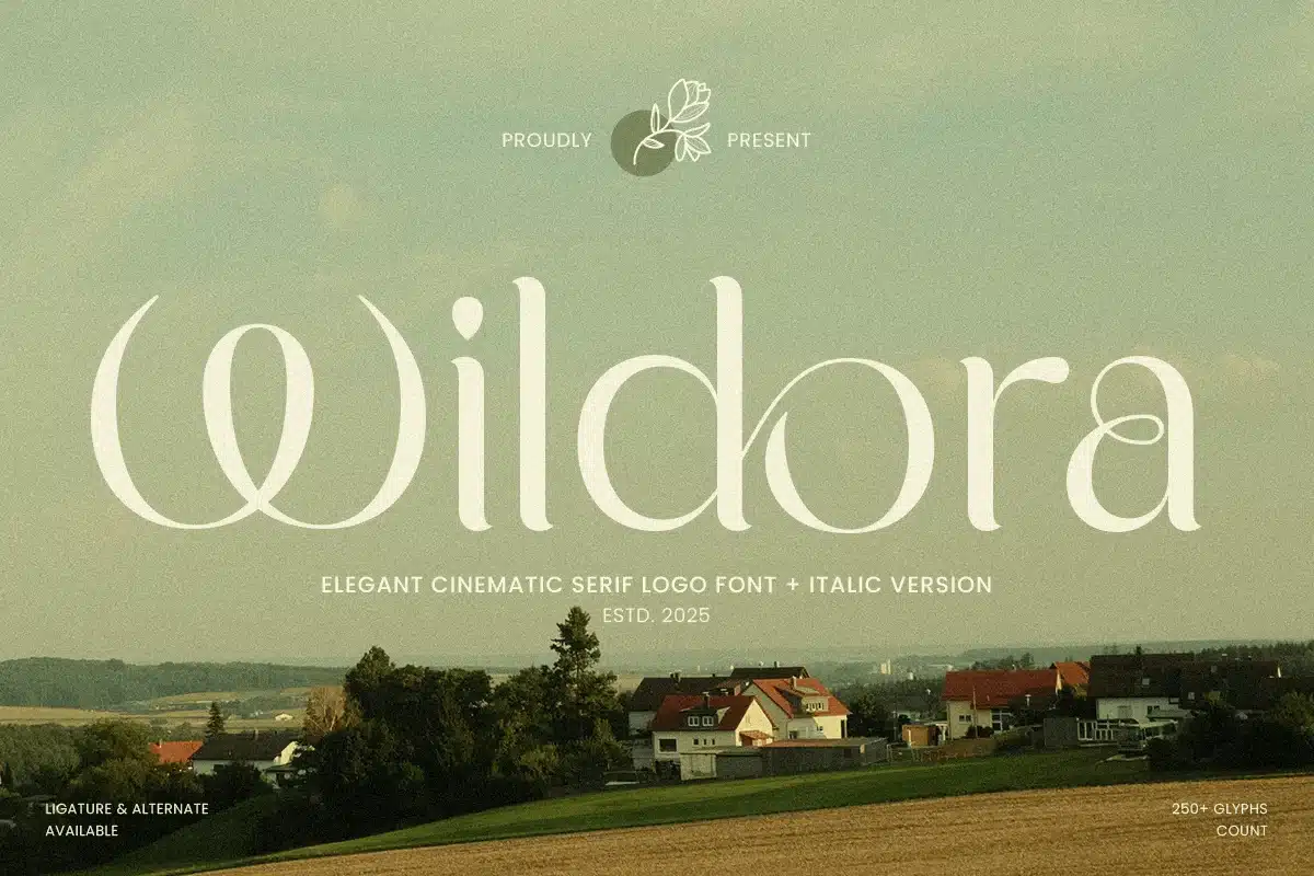 Wildora – Cinematic Serif Logo Font font preview
