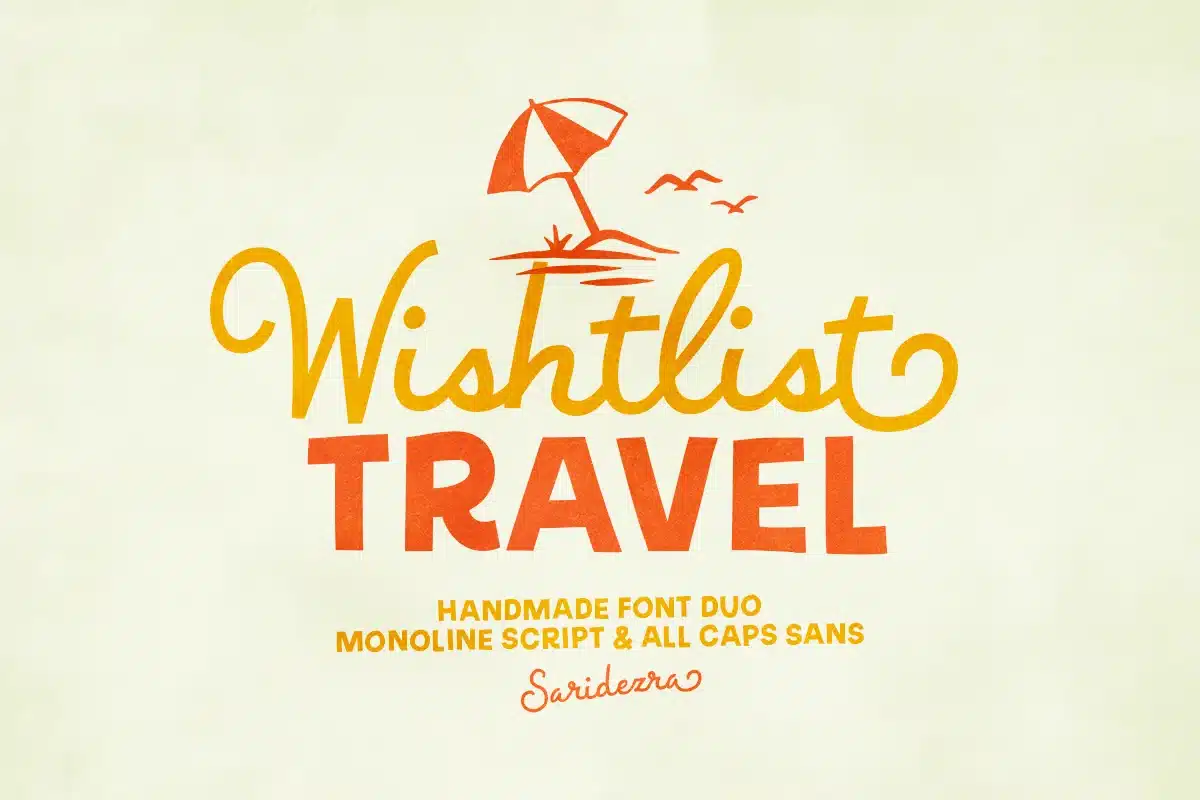 Wishlist Travel – Handmade Font Duo font preview
