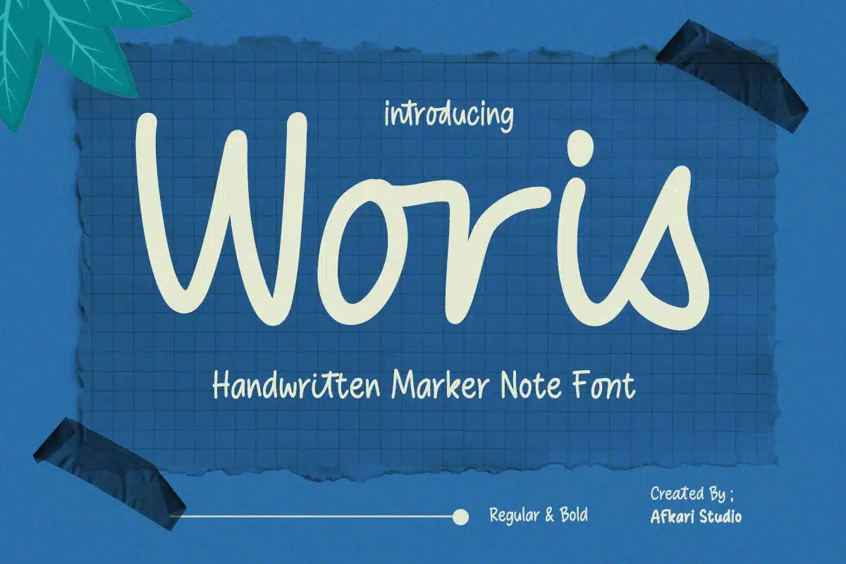 Woris – Handwritten Marker Note Font font preview