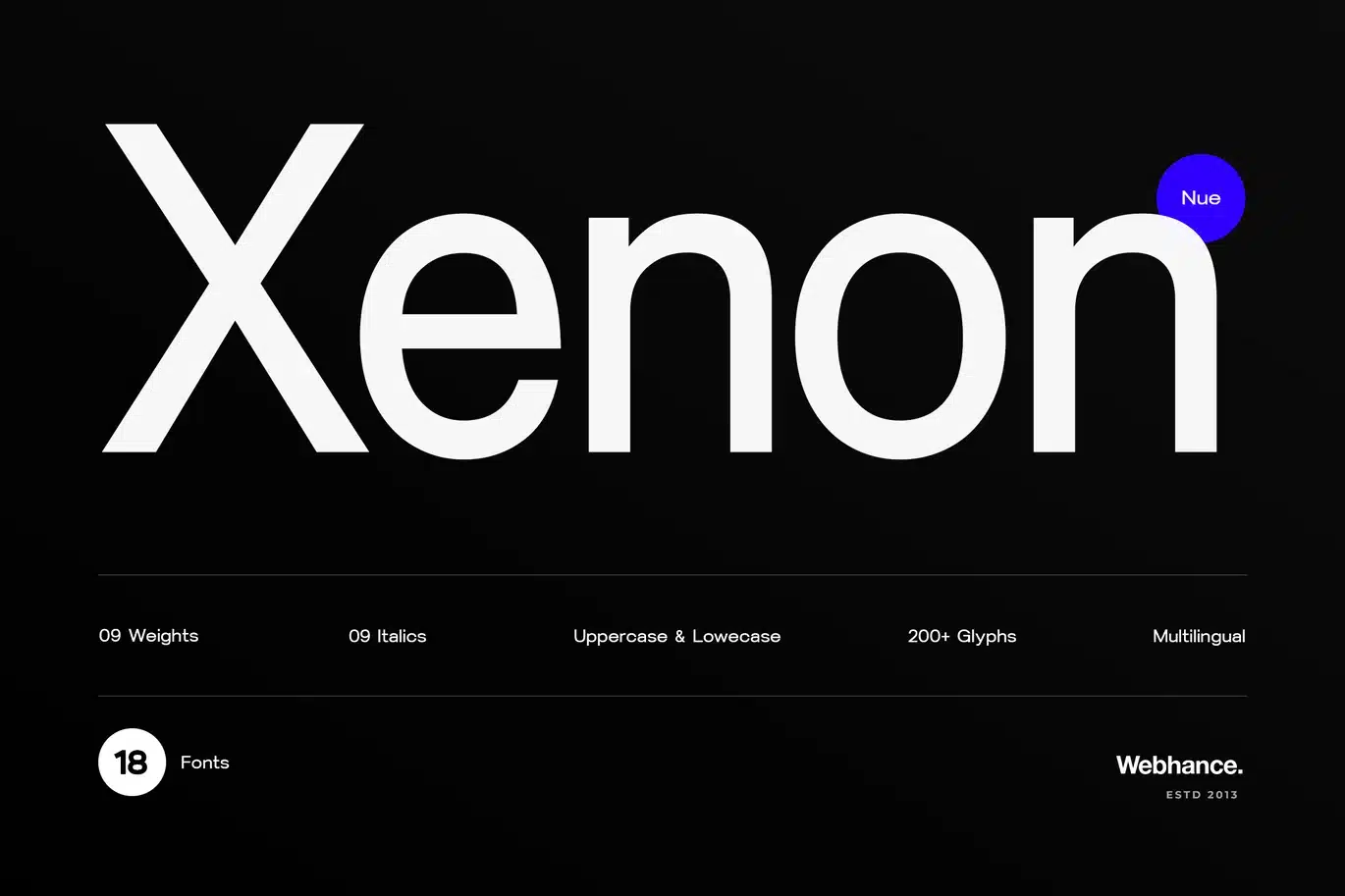 Xenon Nue – A premium sans-serif font family font preview
