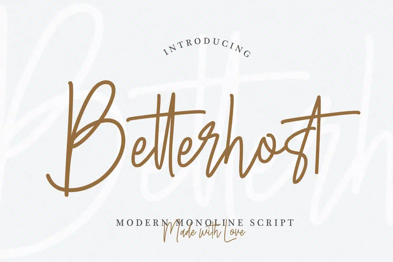 Betterhost – Modern Monoline Script Font font preview