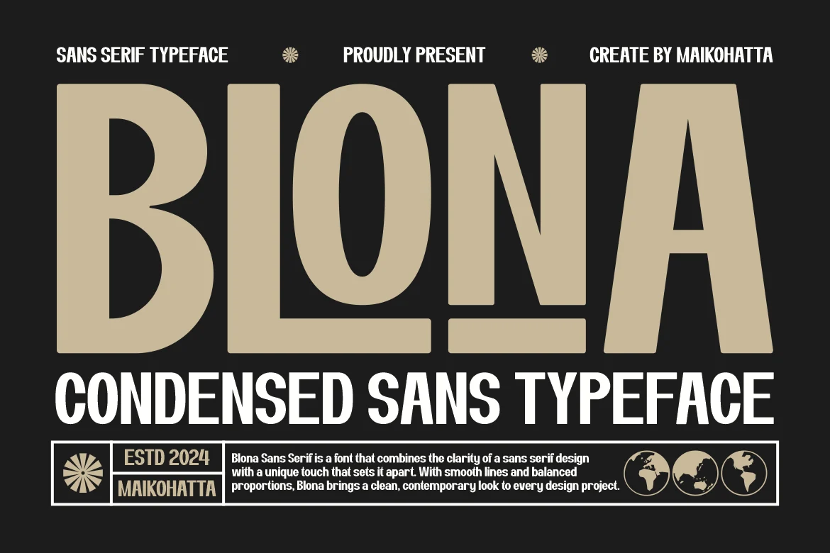 Blona – Condensed Sans Typeface Font font preview
