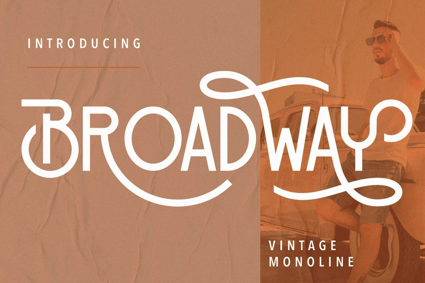 Broadway Vintage Monoline Font font preview