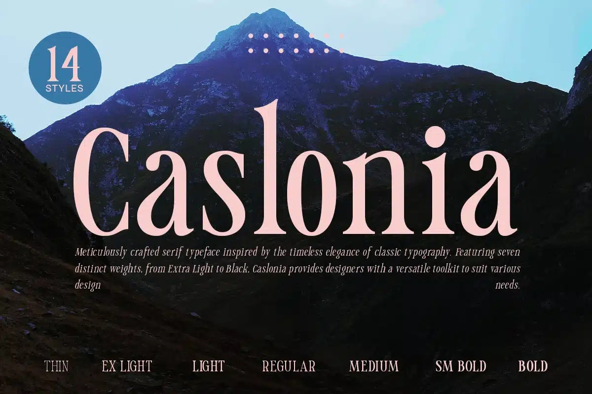 Caslonia – Retro Branding Logo Font font preview