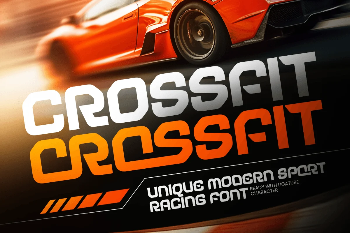 Crossfit – Modern Sport Racing Font font preview
