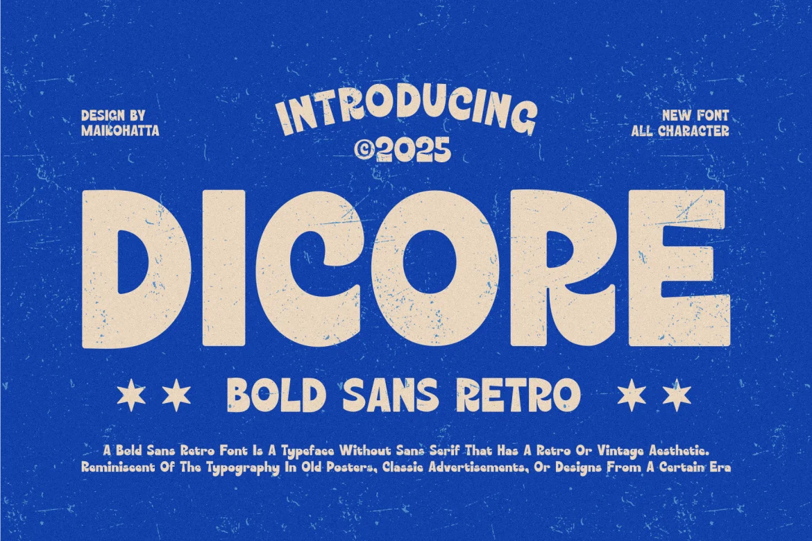 Dicore – Bold Sans retro Font font preview