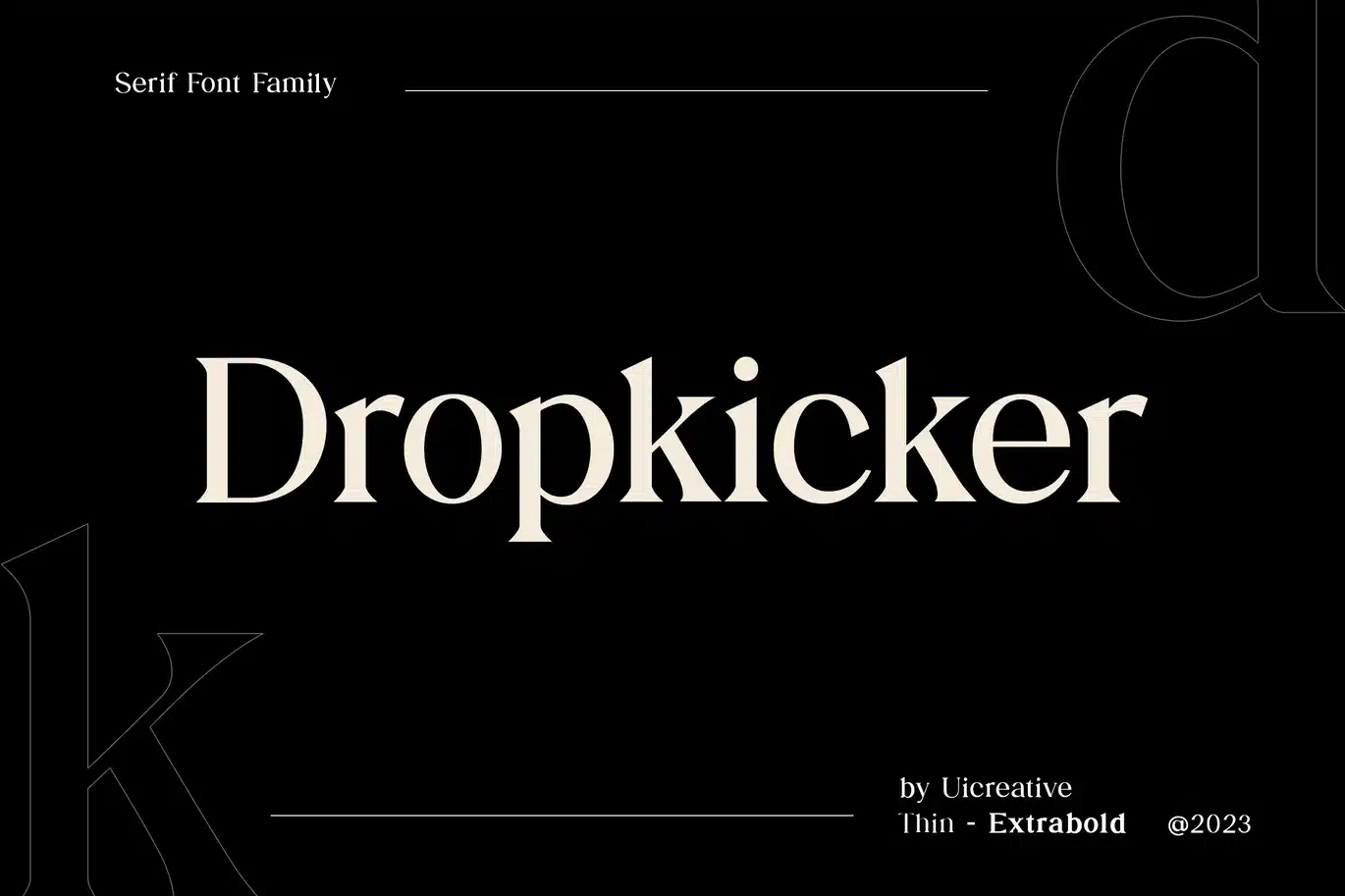 Dropkicker Thin Brand Font font preview