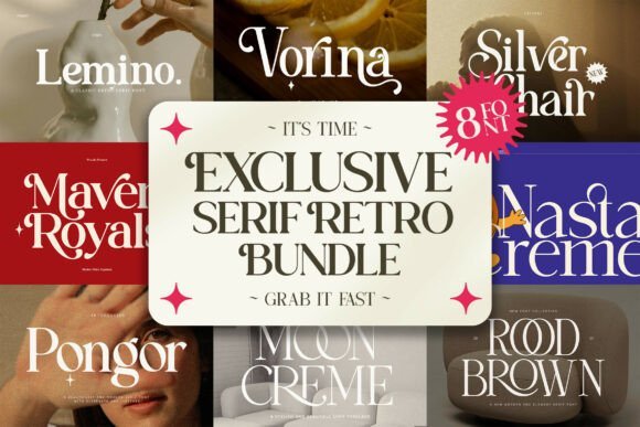 Exclusive Serif Retro Bundle Font font preview