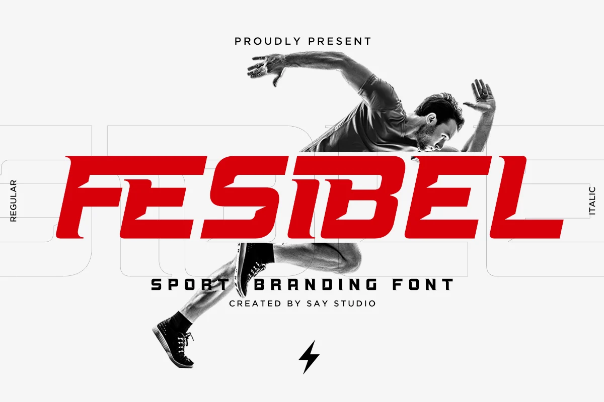 Fesibel – Sport Branding Font font preview