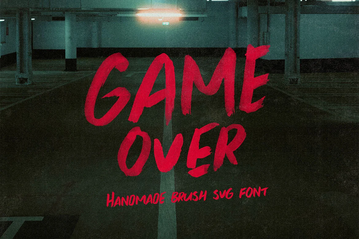 Game Over Brush & SVG Font font preview