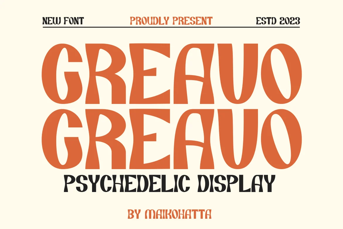 Greavo – Psychedelic Display Font font preview