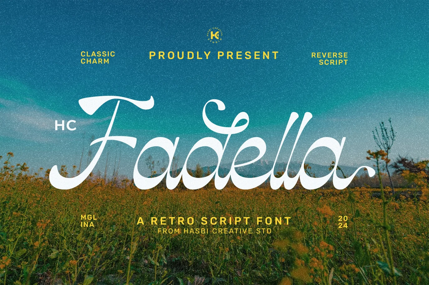 Hc Fadella Retro Script Font font preview